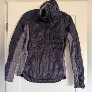 LULULEMON DOWN FOR A RUN Goose Down Puffer Pullover Jacket 1/4 Zip Coat size 4
